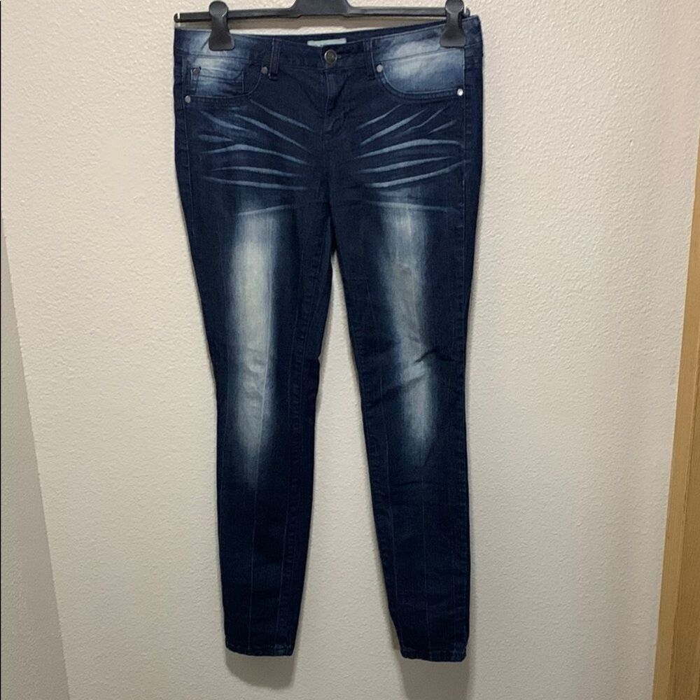 True Freedom Blue Skinny Jeans with Distressed Look